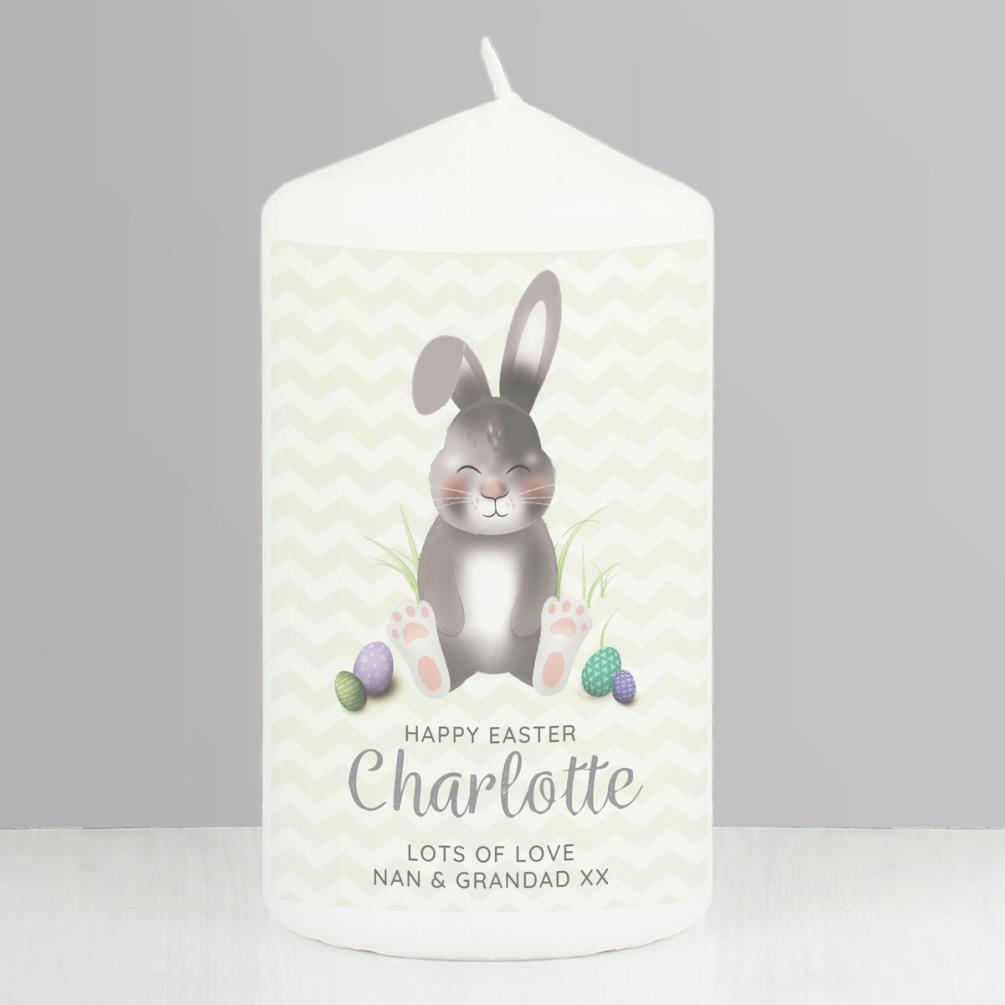 Personalised Easter Bunny Pillar Candle Extra Image 2